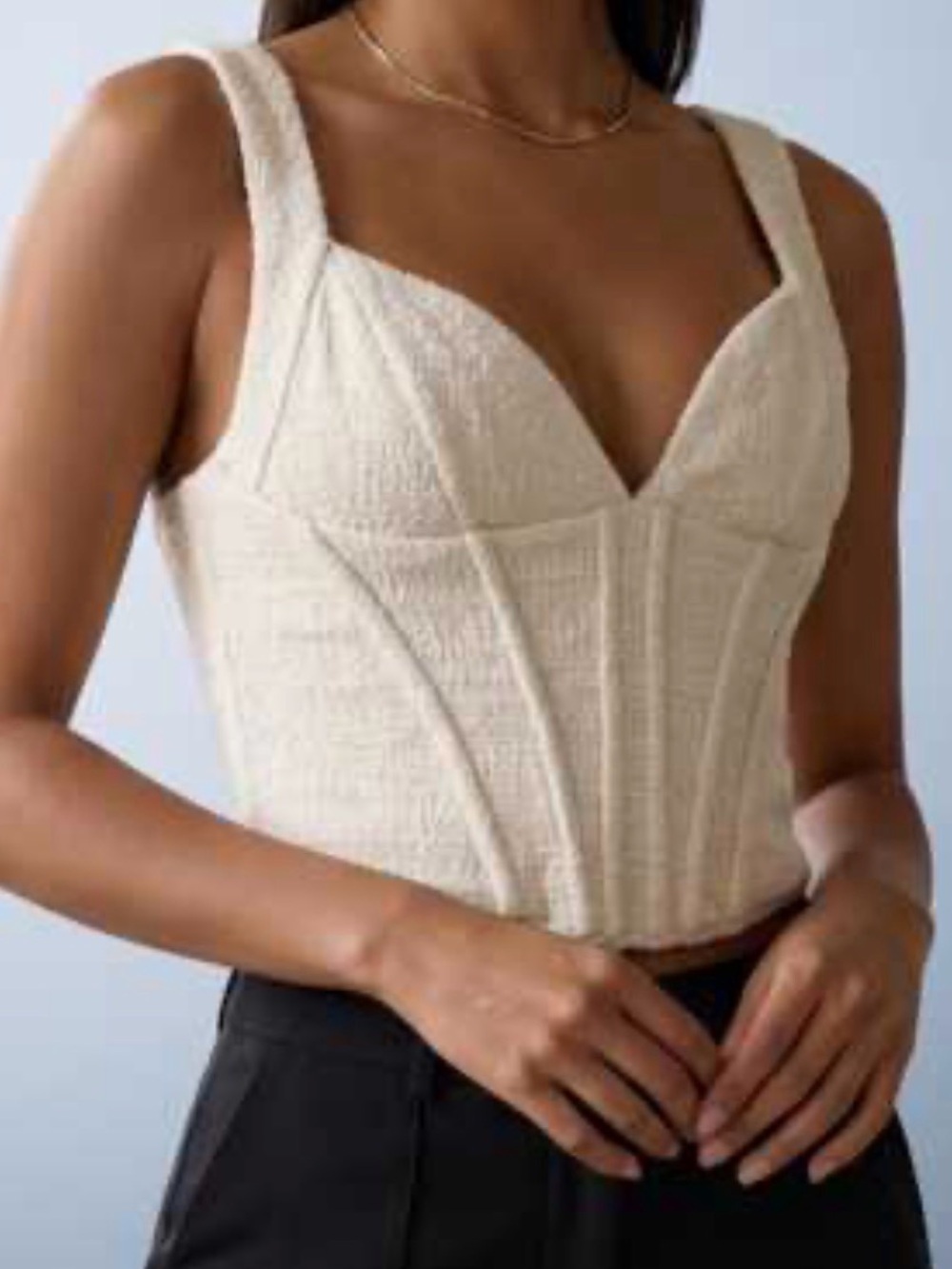 White Cream zara corset tank top L